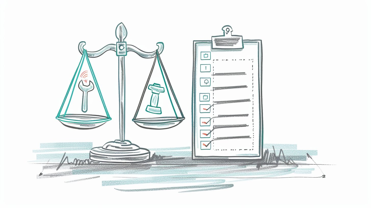 Illustration zum Blogartikel: AI Tools Compared 2026: What Is Actually Worth It for SMBs. Thematische Brand-Illustration im Colored-Pencil-Sketch-Stil, passend zum Artikelthema