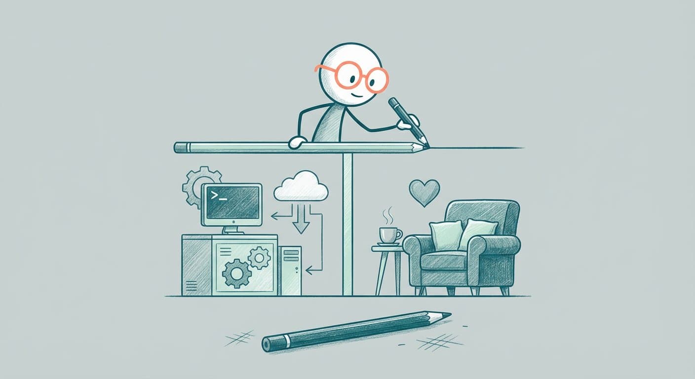 Illustration: Wo KI Raum schafft und wo Mensch bleibt: Die Trennlinie, die dein KMU stark macht