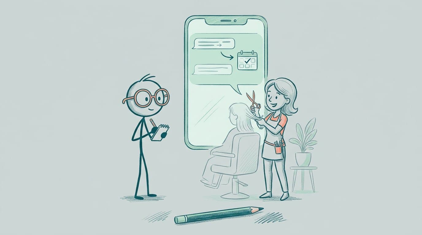 Illustration: Der Salon, der nachts um elf weiterbucht: ein KI-Agent für Friseur-Termine