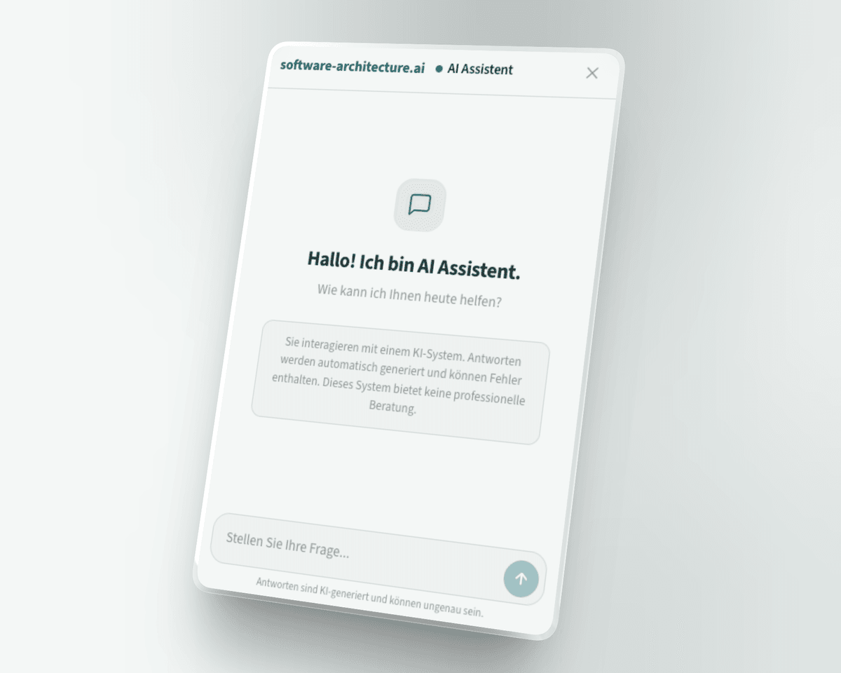Screenshot of the AI assistant on software-architecture.ai