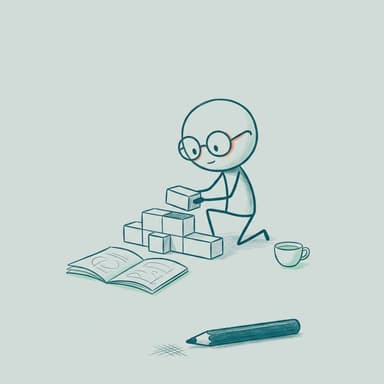 Illustration: the architect building a system from modules per a blueprint