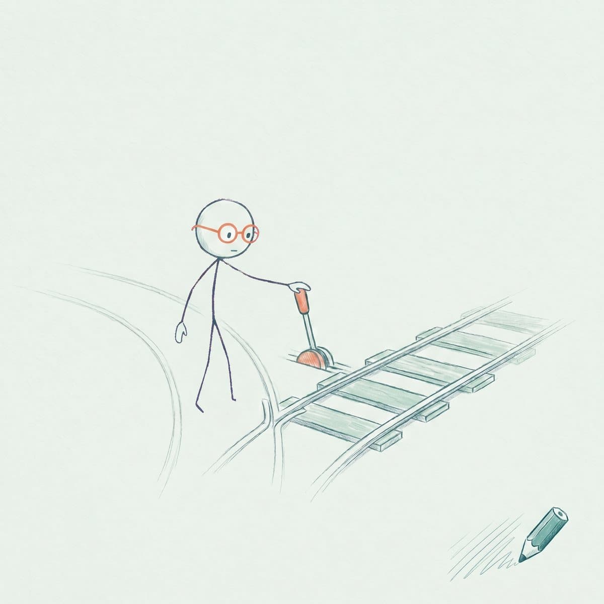 Illustration: the architect setting the right path at a track switch